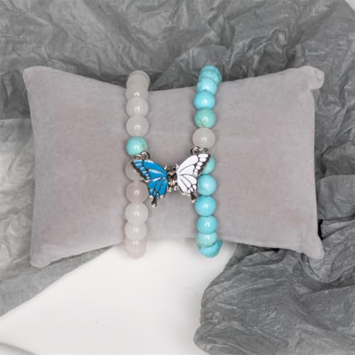 YGLINE Tree of Life Yoga Healing Stone Bracelets,Multilayer Lotus Chakra Stone Reiki Bracelet Sets,Anxiety Crystal Natural Stone,for Women Stress Relief - color: butterfly 3