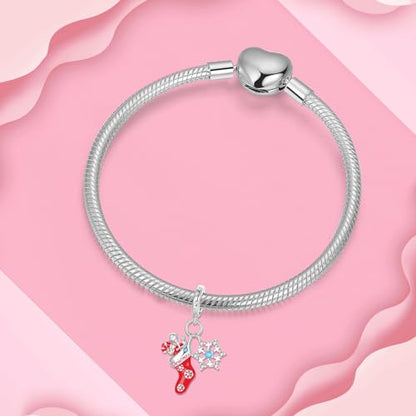 925 Sterling Silver Charms fits Bracelets and Necklace Pendant Bead Charms Jewelry Gift for Women Family Friends - style: Christmas Stockings Charm