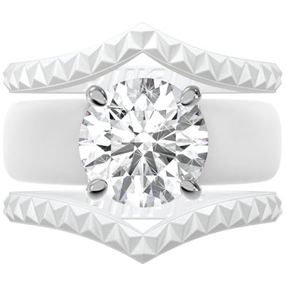 Rinfit Silicone Ring with Stone, Round Cut CZ | AAAAA Grade Cubic Zirconia, Solitaire Engagement Ring for Her, Flexible Rubber Wedding Band for Women, Patented Design - color: Pack K: White / Silver