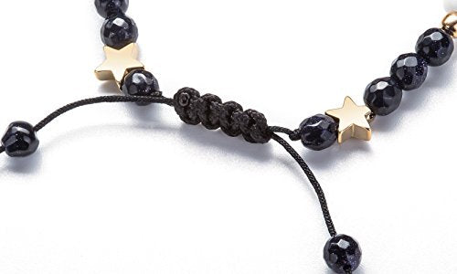 Fesciory Solar System Bracelet for Women, Universe Galaxy Beaded Jewelry | Natural Stone Beads, Universe Galaxy Design, Guardian Star Charm, Adjustable Fit, Birthday & Astronomy Planet Gifts for Loves - color: Blue Sandstone(Adjustable)