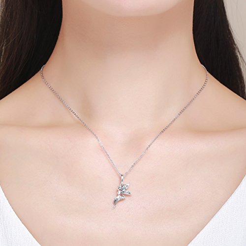 BISAER 925 Sterling Silver Charms for Bracelets Cat Dog Sloth Animal Beads Butterfly Fairy Heart Dangle Pendant Charms - color: Fairy