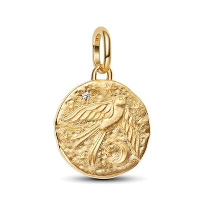 925 Sterling Silver Dangle Charm Fit Women Bracelet And Necklaces Jewelry | Medallion Pendants Beads Jewelry Charms for Women Fashion Gift Family Friends Mother's Day - color: Swallow Medallion Charm M1781