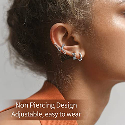 ChicSilver 925 Sterling Silver Ear Cuffs Non-Piercing Cartilage Earrings: Various Styles, Conch Cuffs (with Gift Box) - style: E: Octopus Tentacle