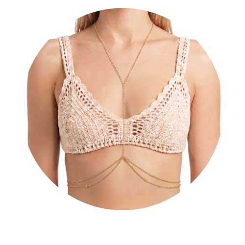 Gold Body Chain for Women | Layered Bikini Belly & Waist Chain Adjustable | Sexy Back Jewelry for Beach Vacation & Parties - color: Style 1