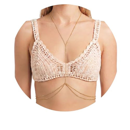 Gold Body Chain for Women | Layered Bikini Belly & Waist Chain Adjustable | Sexy Back Jewelry for Beach Vacation & Parties - color: Style 1