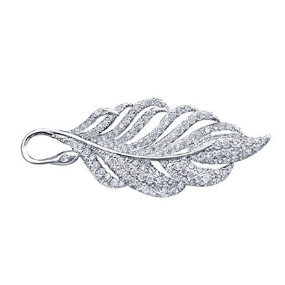 YOQUCOL Cubic Zirconia Crystal Rhinestone Wedding Brooch Pin for Women Brides Jewelry - color: D