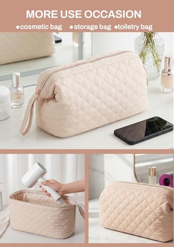 TeeYee Nylon Hair Tools Travel Bag for Dyson Airwrap Quilted Toiletry Bag | Travel Storage Bag for Shark Flexstyle/Curling Iron,Water-repellent,Wide-open,Well-structured,Heat-safe lining,001khaki - color: Khaki