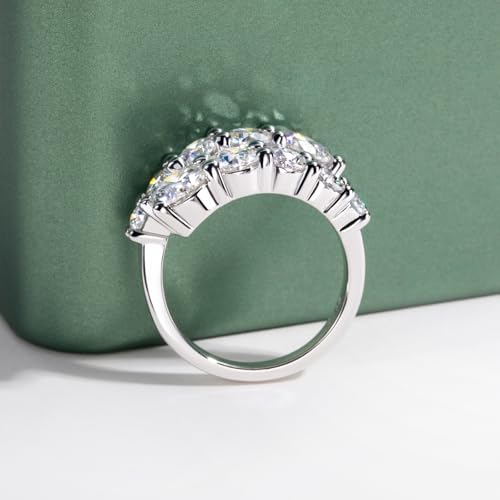 Moissanite Eternity Rings, S925 Sterling Silver Anniversary Band for Women - style: 4. 2 CT Open Ring
