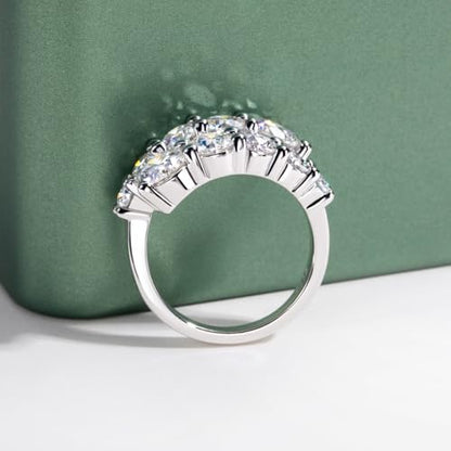 Moissanite Eternity Rings, S925 Sterling Silver Anniversary Band for Women - style: 4. 2 CT Open Ring