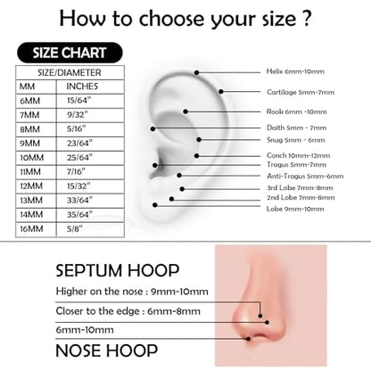 Titanium Septum Rings, Nose Rings Hoops for Women, Segment Nose Rings 16G 8mm/10mm Hypoallergenic Cartilage Conch Helix Rook Hoop Earrings - color: Double Stacked-Gold, size: 16 Gauge 8mm