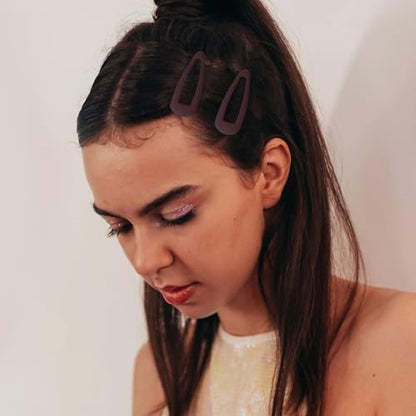 Small Hair Barrettes For Women No Slip Metal Snap Clips For Thin And Fine Hair,Matte Dark Red,20 PCS,1.97 x 0.5 Inch. - color: Matte Dark Red