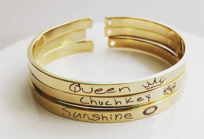 Actual Handwriting cuff bracelet Custom handwritten bracelet Personal engraved signature cuff Keepsake Gift silver/Rose gold/gold cuff