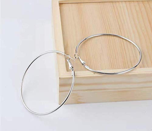 VONALA 925 Sterling Silver Circle Endless Hoop Earrings - Jewellery for Women - size: 45mm