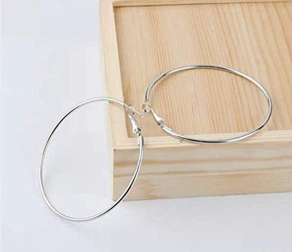 VONALA 925 Sterling Silver Circle Endless Hoop Earrings - Jewellery for Women - size: 35mm