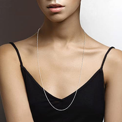 Miabella Italian Solid 925 Sterling Silver, 18Kt Gold Plated 2mm Paperclip Link Chain Necklace for Women, Made in Italy - size: Length 30 Inches, style: sterling silver
