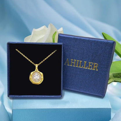 Ahiller Women's Necklace, Dainty Pendant Choker, Adjustable Chain | Heart Initial & Round Pendants, Daily Necklace,17-21" Adjustable Necklaces, Trendy Minimalist Jewelry, Stainless Steel Chain - color: JS-Gold, style: Other Shapes - Multi-Color