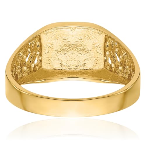 IceCarats 14K Solid Yellow Gold Filigree Signet Ring