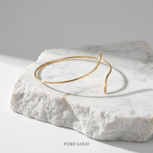Minimalist Double Layered Open Cuff Anklet for Women 14K Gold Plated Adjustable Ankle Bracelet Chain Dainty Beach Holiday Fashion Jewelry Accessary - color: Gold