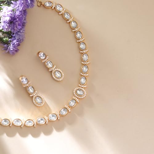 TARINIKA Samaira Kundan Indian Necklace Set - Indian Jewelry Set for Women
