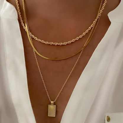 YANCHUN Layered Necklaces for Women Gold Necklace Stack Star Heart Choker Dainty Necklace Love Heart Chain Jewelry Gifts for Women - color: colornam:B1-Gold