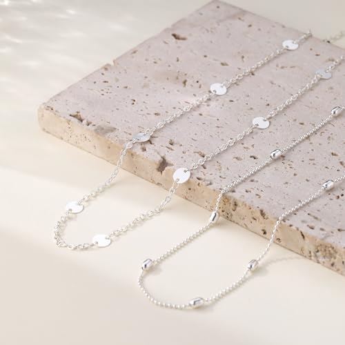 CAROVO Belly Waist Chain for Women 14K Gold Silver Plated Layered Body Chains Boho Cuban Figaro Pearl Heart Coin Satellite Bead Belly Chain Sexy Bikini Body Jewelry for Women Adjustable - style: B:Coin Bead SL