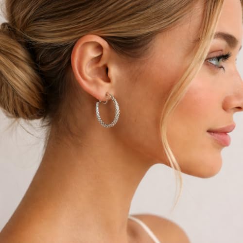 Clip On Earrings for Women, 14K Gold/Silver Statement Hoop Earrings Trendy Hypoallergenic Twisted Dangle Drop Earrings for Non Pierced Ears Jewelry Gifts