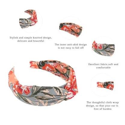 Madison Tyler Boho Headbands | Top Knot With Rhinestones, Elastic, Non Slip - Floral - color: Floral