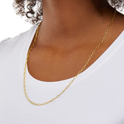 Amazon Essentials 14K Gold Plated Paperclip Chain Necklace - color: Yellow Gold, size: 24"