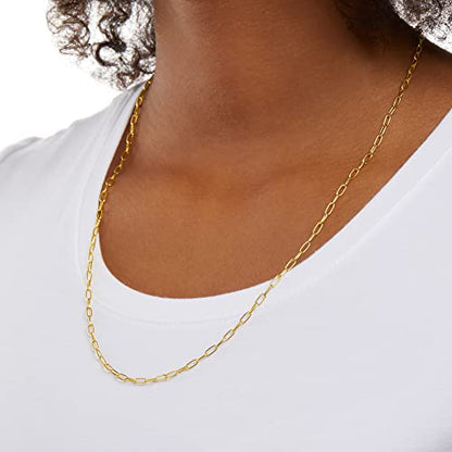 Amazon Essentials 14K Gold Plated Paperclip Chain Necklace - color: Yellow Gold, size: 24"