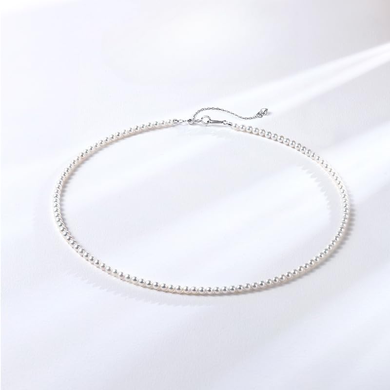 White Genuine Freshwater Cultured Pearl Necklace For Women And Men | Full Sizes from 3mm to 14mm Freshwater Pearls, AAA Grade & Above, A Love Gift Choice For Anniversaries And Birthdays - size: 4-5mm Pearl Set