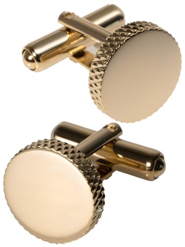 [TAVARAT] Cufflinks for Men cuff links mens classic round shape Black Silver Light Gold Tps-177 - style: light gold (Tps-173)