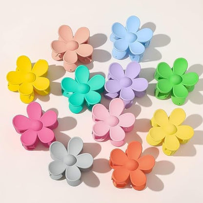 GANPUB 1Pc Yellow Floral Flower Shaped Plastic Jaw Claw Clip, Anti-scratch Smell-less, Holds Tightly, Lightweight Hair Accessory for Adults (1 Count)