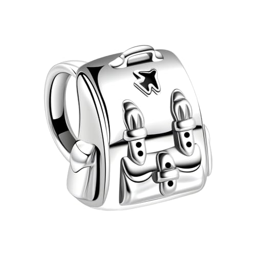 Bible Family Mom Wife Love Heart Dangle Charm 925 Sterling Silver Charms fits Bracelets and Necklace Pendant Bead Charms Jewelry Present for Women Family Friends - style: Backpack Charm