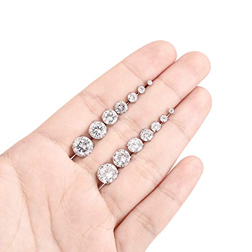 7 Pairs 18G 20G Stainless Steel Stud Earrings Round Cubic Zirconia Barbell Earring Set For Men Women 2MM-8MM Silver Tone - style: A:7 Pairs,Butterfly Backs,20G
