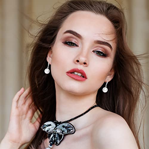 Sterling Silver Big Pearl Earrings for Women Freshwater Cultured Pearls Dangle Drop Earring Jewelry for Women Large Round White Pearl Studs Earrings - color: Style B-8mm