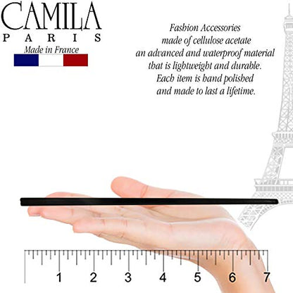 Camila Paris AD27/2 French Twist Stick Hair Pin, Set of 2 Black, Girls Chopsticks Hair Pins for Girls Spiral Updo Chignon Bun Holder, Styling Hair Accessories for Women, Made in France - color: Black