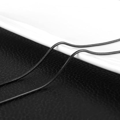 HZMAN Snake Chain Necklace for Men Women Thin Stainless Steel Chain Necklace Hip Hop Men's Choker Necklace 16"-30" Jewelry Gift - color: 0.9mm-Black, size: 28.0In