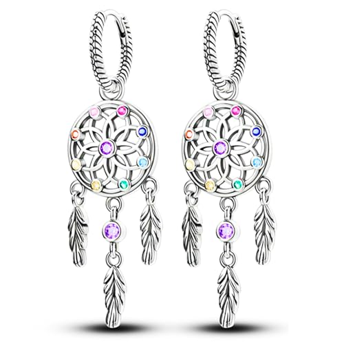 925 Sterling Silver Hoop Earrings Drop Dangle Earrings for Women Hypoallergenic Earring Trendy Huggie Earring Cute Graduation Birthday Gifts Jewelry for Women - color: Dream