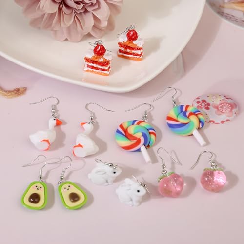36 Pairs Fun Cute Earrings Set Weird Cool Funky Aesthetic Drop Dangle Earrings for Teen Girls Women Jewelry Gift