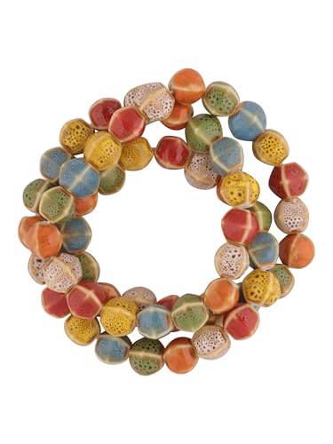 MINACHI Boho Colorful Ceramic Bead Wrap Strand Bracelet for Women, Bohemian Hippie Summer Jewelry Gift - color: S02