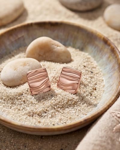 Gold Earrings for Women Trendy Chunky Statement Stud Earrings | Hypoallergenic Earrings,Gold Stud Earrings,Earrings for Sensitive Ears Women,Statement Earrings,Jewelry Gifts - color: Aimran & Rose Gold