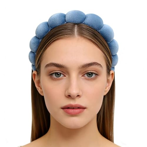 Headbands Women Hair Head Bands, Padded Fabric Hair Bands Wide Velvet Non Slip Headband Hair Accessories for Women Girls, Blue - color: Blue