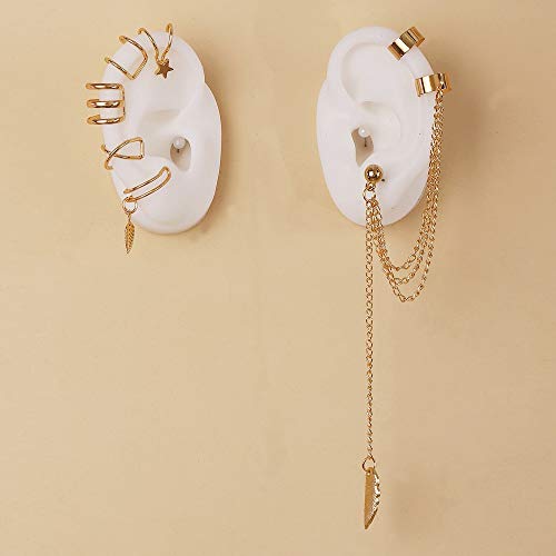 73 Pcs Gold Jewelry Set with 6Pcs Layered Necklace, 11 Pcs anklet and 7Pcs Earring Ear Cuff,12Hoop Earrings ,15pcs Rings,21pcs stud earrings Jewerly set for Women Pack for Friendship Party Gift - style: AA-gold