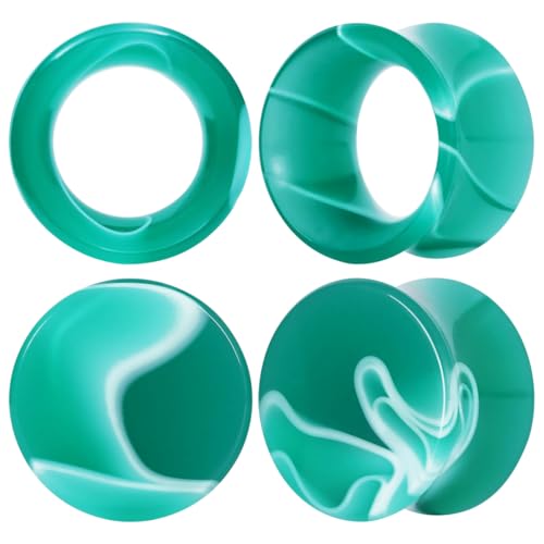 4PCS Acrylic Ear Plugs and Tunnels 4 Colors Ear Gauge Tunnels Set Expander Stretcher For Women Men Body Piercing Jewelry - color: PO-Y6611V, size: 12mm(1/2")