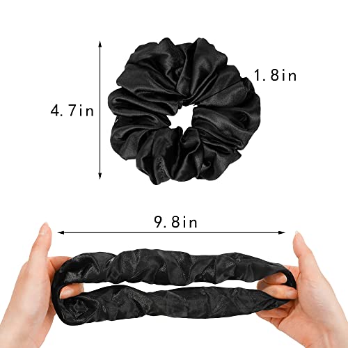 Scrunchies Hair Ties Elastics Bands Ponytail Holder Pack of Neutral Scrubchy Hair Accessories Women Girls (Big, 4 Color Mixed3) - color: Colorful
