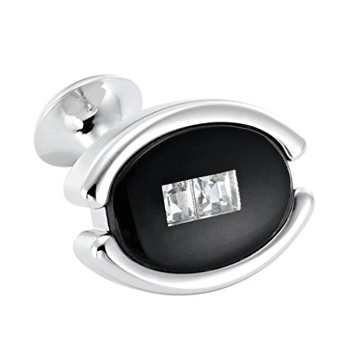 Urban Jewelry Mens Stainless Steel Nautical Knot Cufflinks Sharp Formal | Nautical Cufflinks Stainless Steel Rust Resistant Finish Polished Cufflink Finish Modern Cufflink Design Style - color: Black Eye Cuff Links