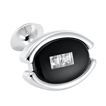 Urban Jewelry Mens Stainless Steel Nautical Knot Cufflinks Sharp Formal | Nautical Cufflinks Stainless Steel Rust Resistant Finish Polished Cufflink Finish Modern Cufflink Design Style - color: Black Eye Cuff Links