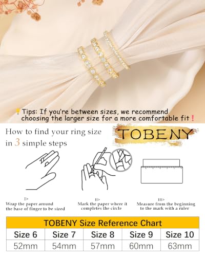 TOBENY Gold Engagement Rings for Women Non Tarnish 14K Gold Plated Stackable Cubic Zirconia Wedding Bands Ring Dainty Promise Love Eternity Stacking Thumb Ring Set Gold Bridal Rings Size 6 7 8 9 10 - color: B-3Pcs Gold Wedding Cubic Zirconia Rings