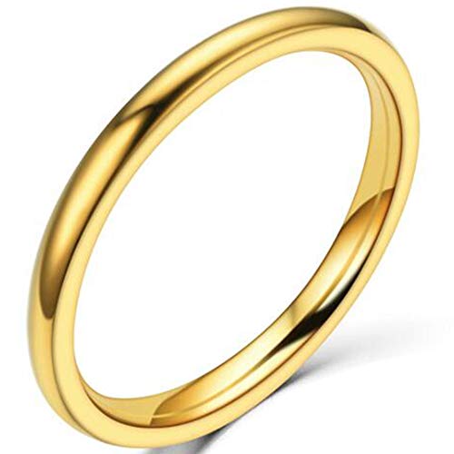 Jude Jewelers 1.5mm Stainless Steel Classical Plain Stackable Wedding Band Ring - color: Gold