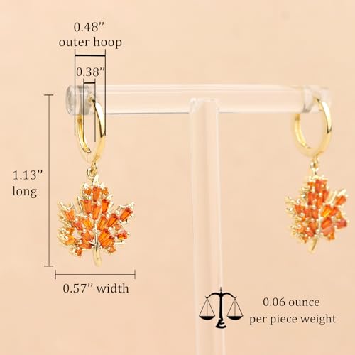 Jean Beau Drop Hoop Earrings for Women, Fasion Jewelry Gift - color: Maple
